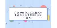 广西柳州市三江县机关事业单位及企业招聘218人公告