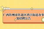 广西钦州市钦北区鸿亭街道办事处招聘公告