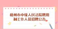 梧州市中级人民法院聘用制工作人员招聘公告