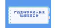 广西玉林市中级人民法院招聘聘公告